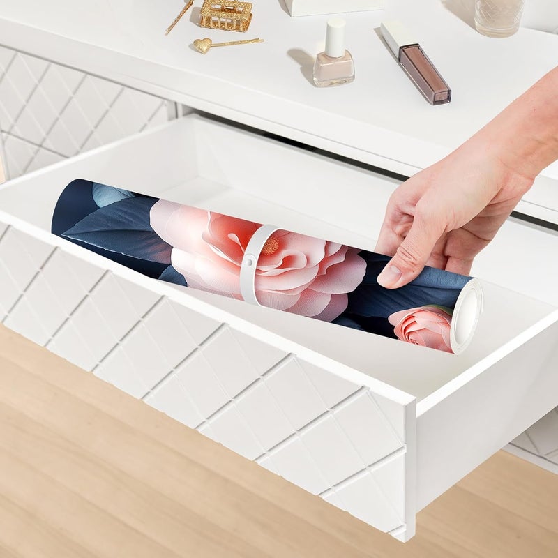 Aphlos Dual-Sided Synthetic Leather Decorative Makeup Mat for Crafting, Furniture Protection, Scratch & Stain Resistant Surface Desk Pad, Waterproof Easy to Clean Vanity Protector (Pink Camellia) - Image 5